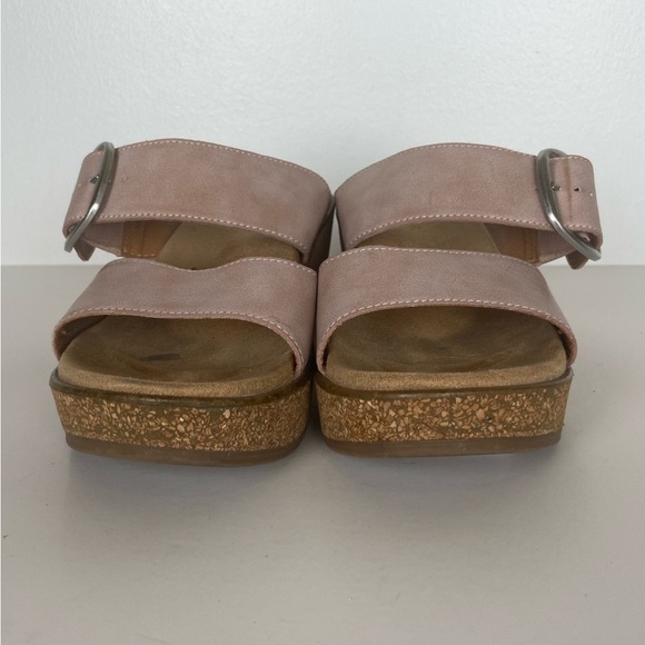 White Mountain Women's Copious Footbeds Sandals Size 7 M Pink Wedge Buckle Cork - Picture 4 of 8